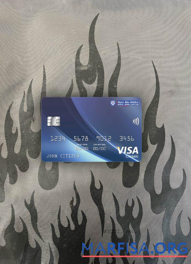 Realistic Nepal Bank Nepal visa classic card photolook front real example